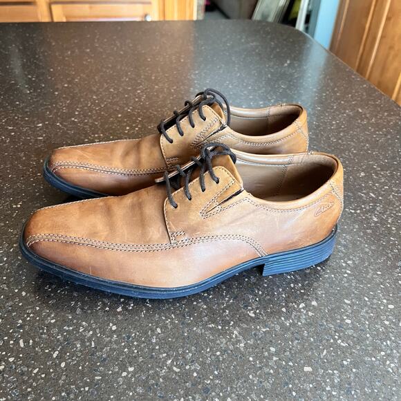 Clarks Men's Brown Lace Up Oxford Dress Shoes Size 8 #261300957070 - Picture 2 of 11